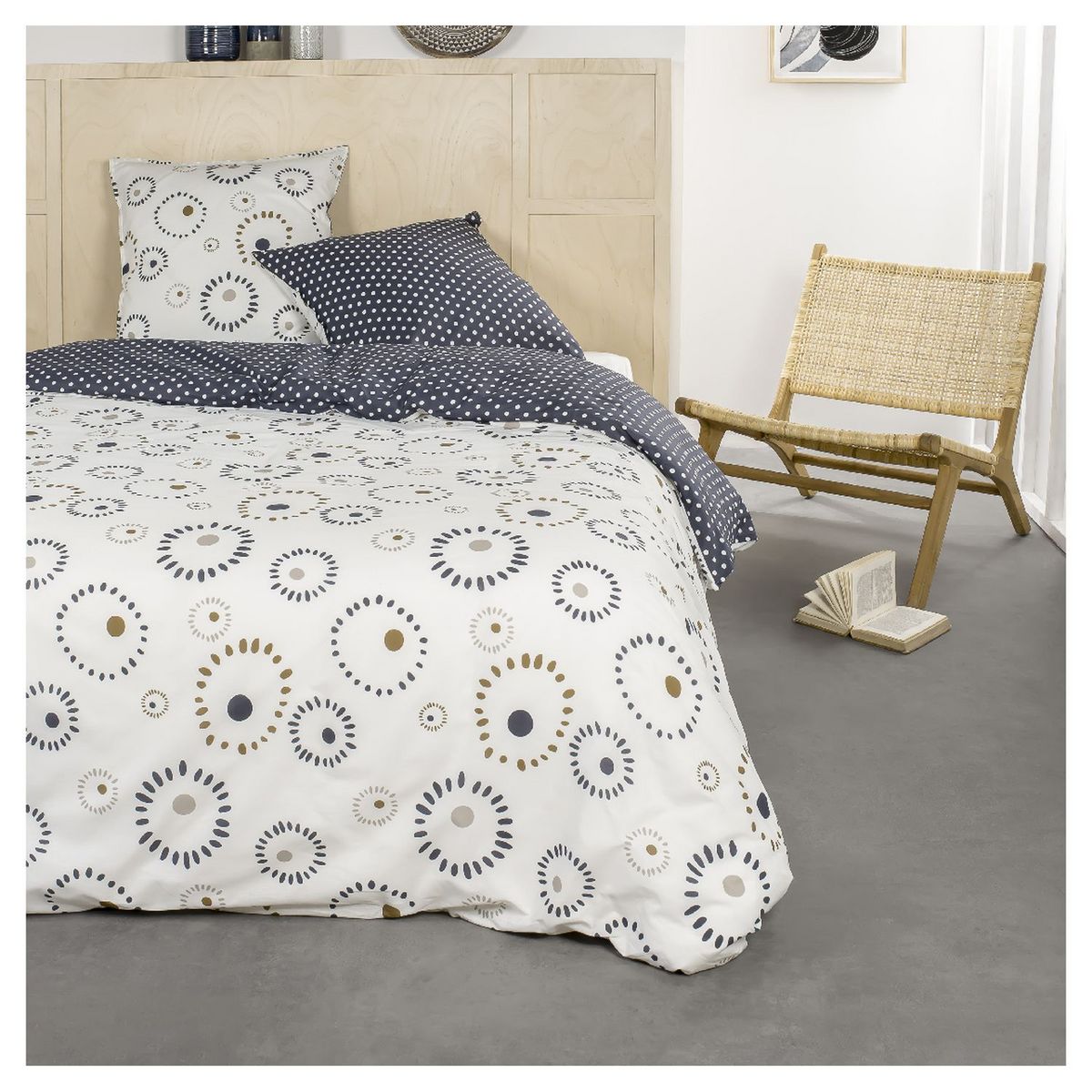 TODAY Parure housse de couette coton 57 fils motifs graphiques