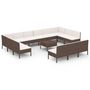 Voir la diapositive 2 : VIDAXL Salon de jardin 14 pcs avec coussins Resine tressee Marron