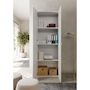 Voir la diapositive 4 : MARKET24 Armoire de rangement - 2 portes - 3 étageres - Blanc laqué - L63 x P35 x H184 cm - PARIGI
