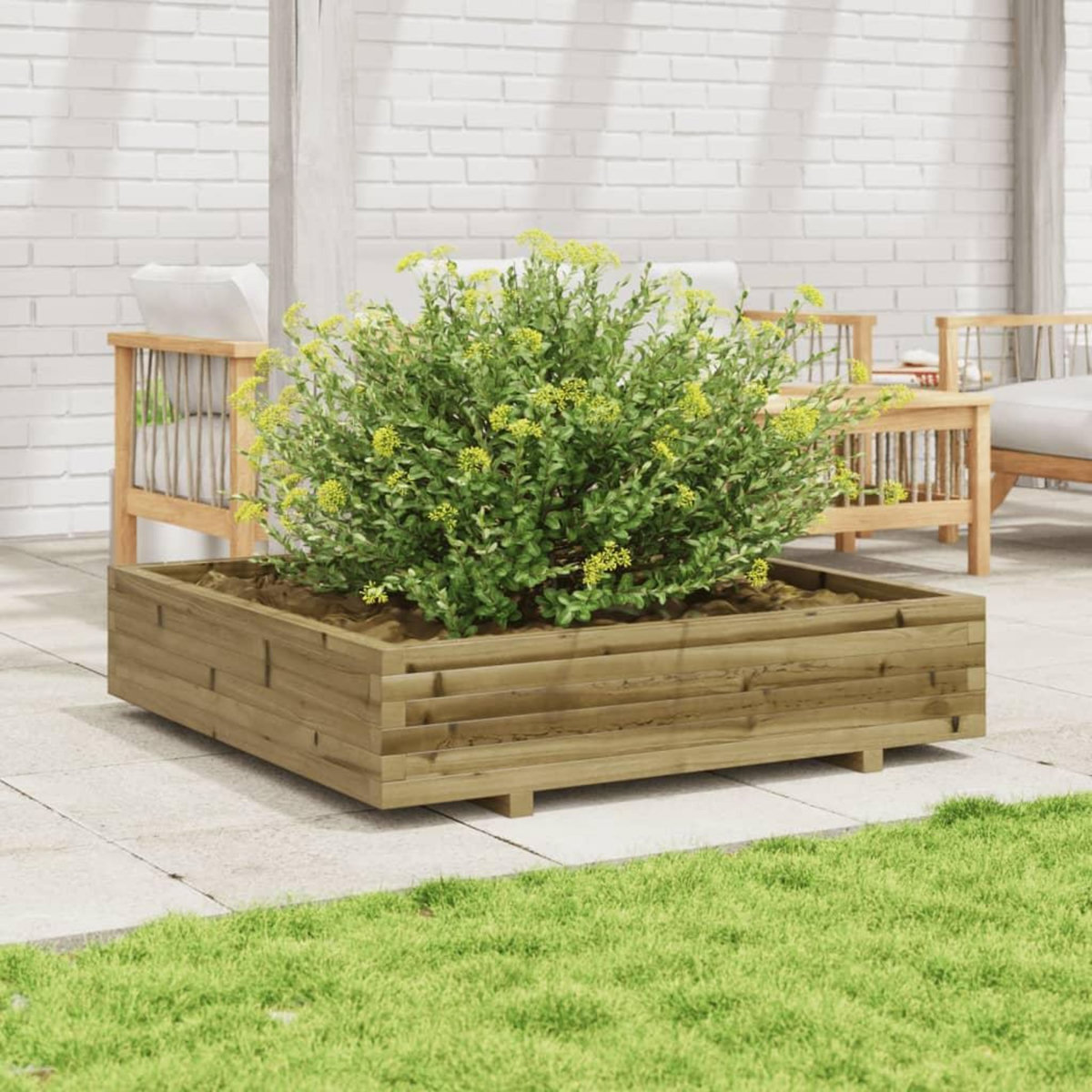 VIDAXL Jardiniere 110x110x26,5 cm bois de pin impregne