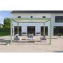 Voir la diapositive 3 : Pergola Bioclimatique autoportée 3x4 m - Aluminium - Vert jade/blanc - VS OmBREA®