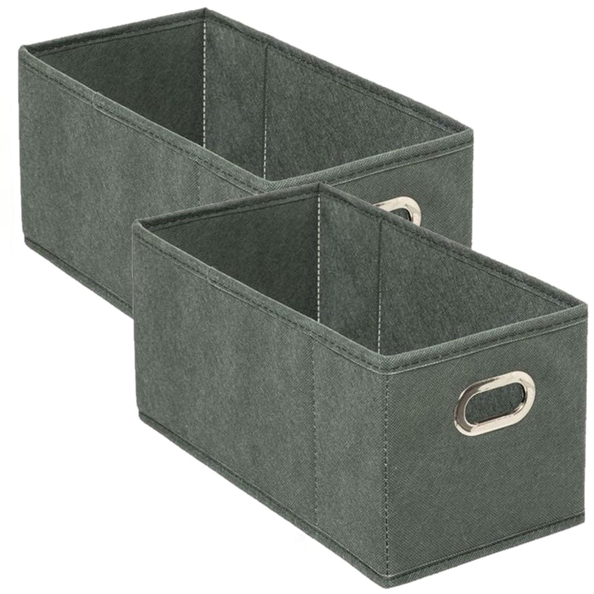 Voir la diapositive 1 : TOILINUX Lot de 2 Boites de rangement en tissu avec poignée