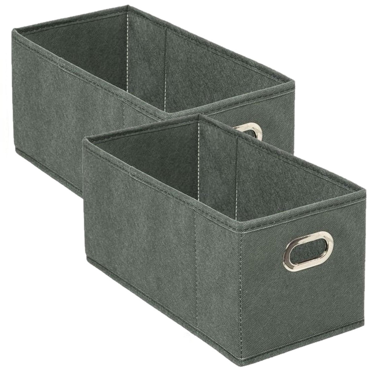 TOILINUX Lot de 2 Boites de rangement en tissu avec poignée