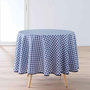 Voir la diapositive 1 : Paris Prix Nappe Ronde Antitache Imprimé  Vichy  180cm Bleu