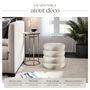 Voir la diapositive 3 : tectake Tabouret avec espace de rangement rond Aspect velours crème/ blanc