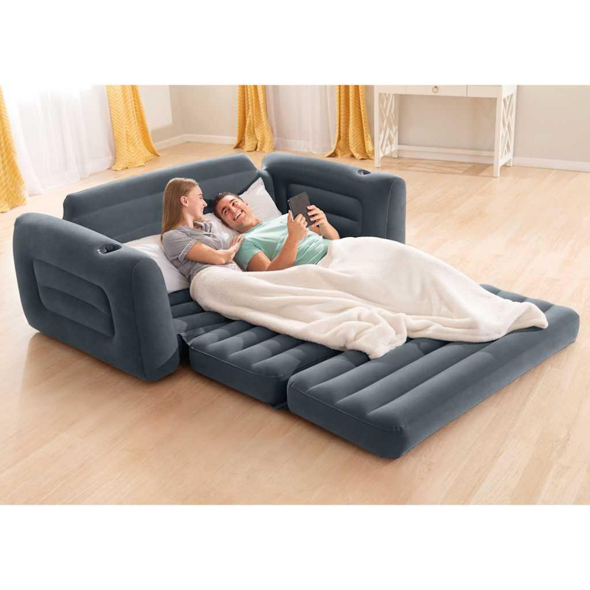 INTEX Intex Chaise coulissante 203x231x66 cm Gris fonce