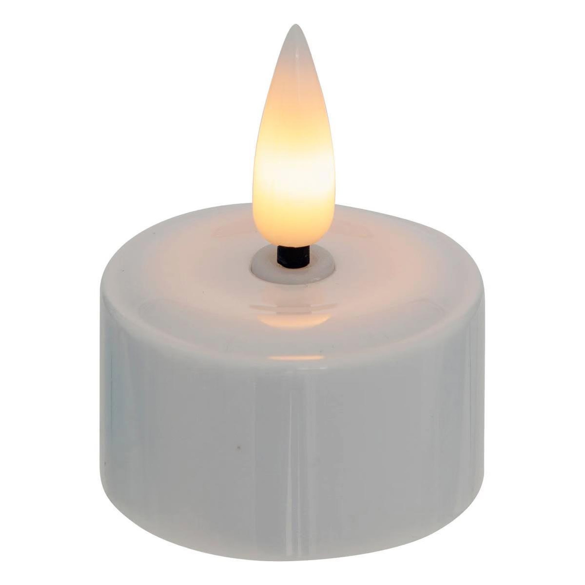 Voir la diapositive 2 : ATMOSPHERA Lot de 4 bougies led rechargeables  aitor  10cm blanc