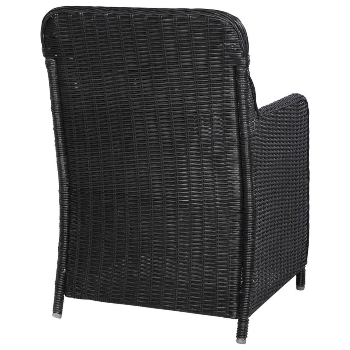 VIDAXL lot de 2 Chaises d'exterieur avec coussins Resine tressee Noir