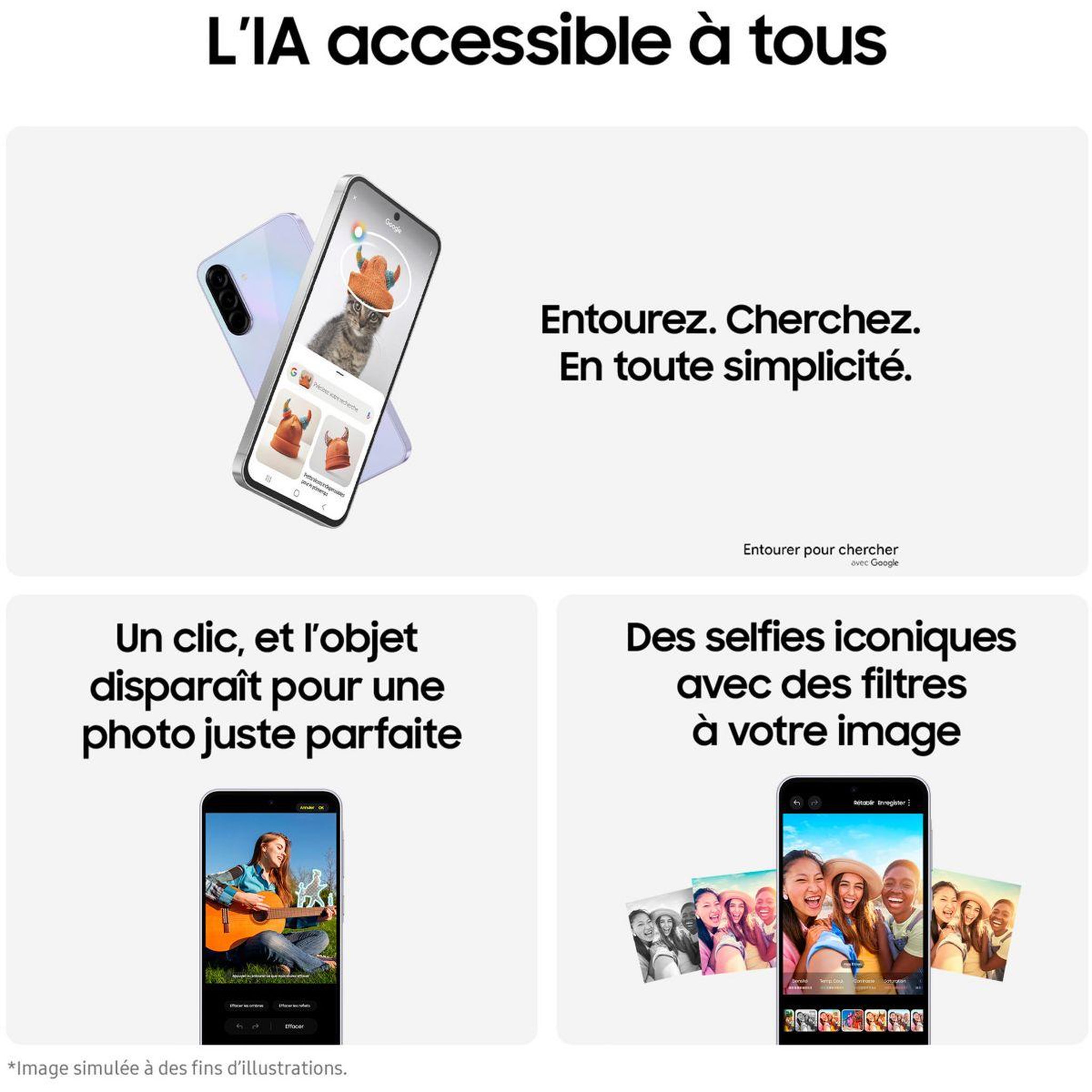 Voir la diapositive 5 : Samsung Smartphone Pack A36 Noir 128Go 5G + Coque silicone