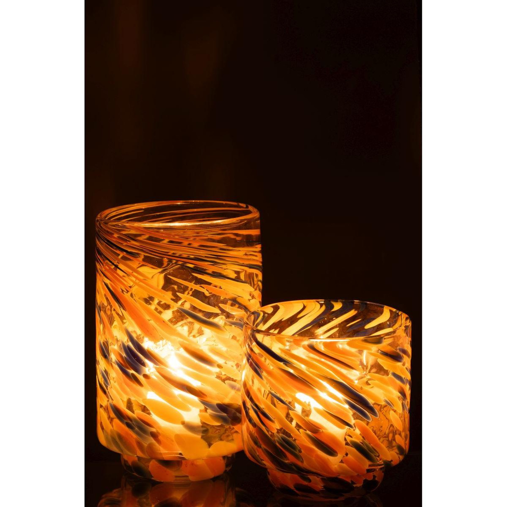 Voir la diapositive 6 : J-LINE Photophore vase en verre  arun  15cm multicolore