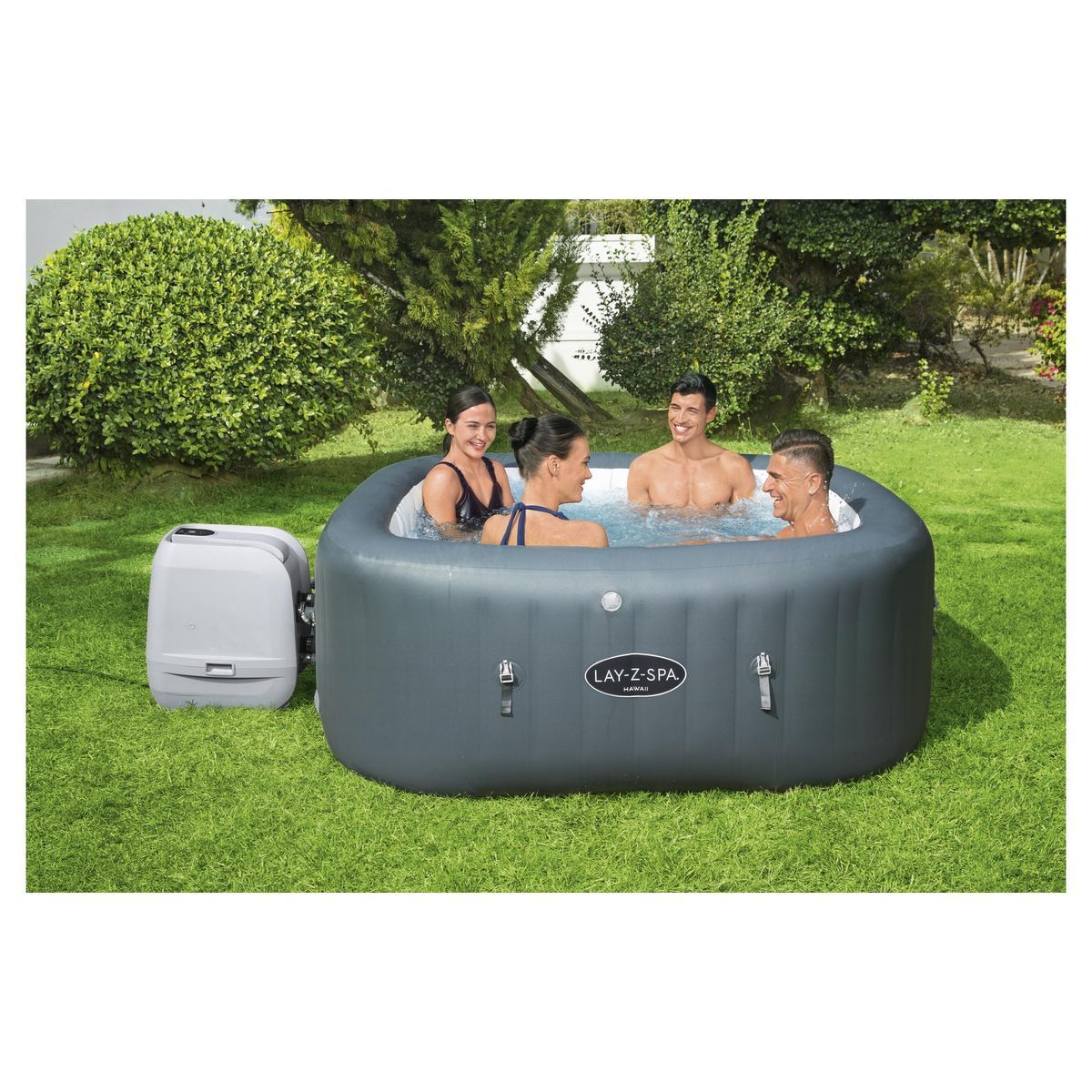 BESTWAY Spa gonflable carré 4-6 places Hawaii Hydrojet Pro
