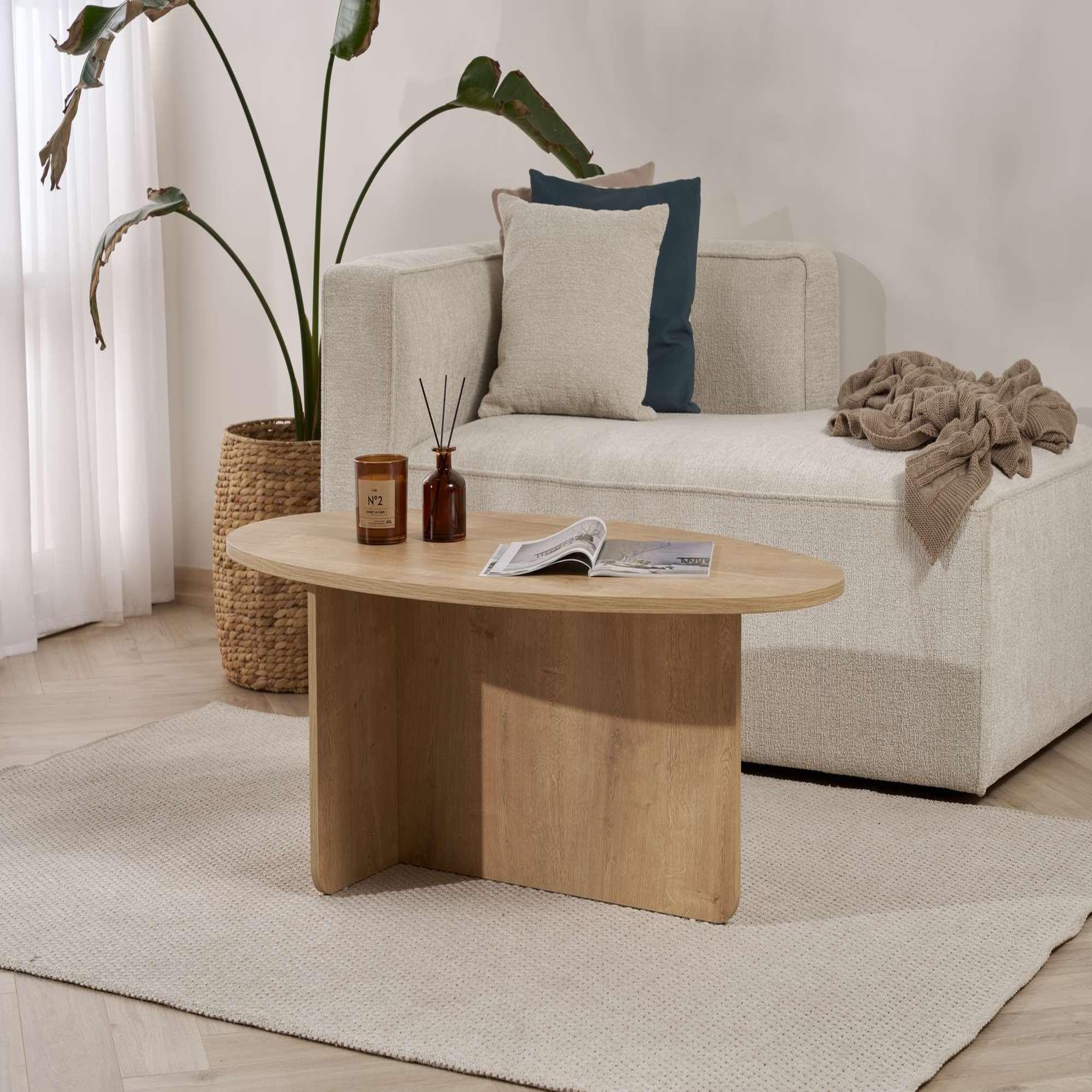 Voir la diapositive 3 : Habitat et Jardin Table basse en bois  orba  - 120 x 65 x 40 cm - chêne