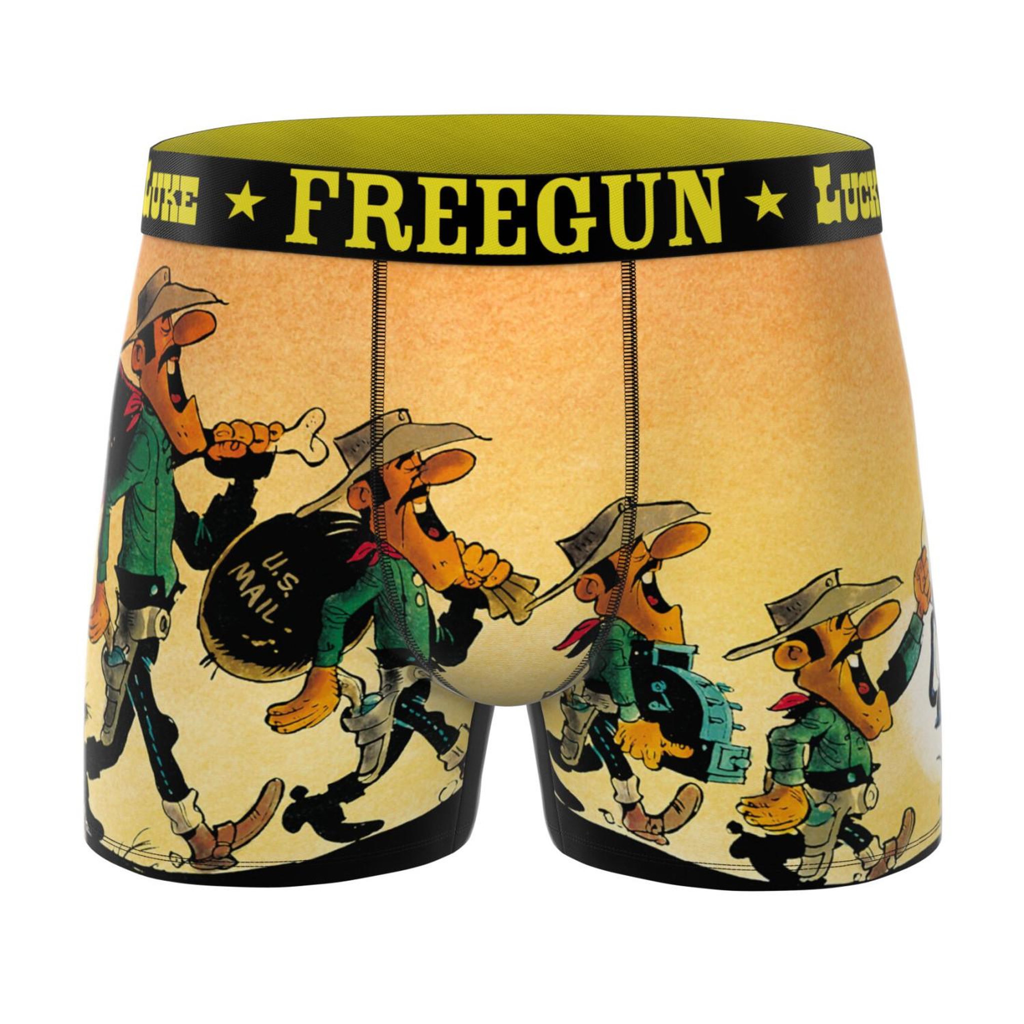Voir la diapositive 3 : FREEGUN Lot de 3 boxers homme lucky luke