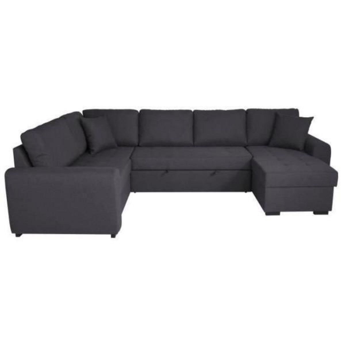 MARKET24 Canapé d'angle panoramique convertible réversible - Tissu Gris - L 313 x P 213 x H 90 cm - HAMILTON - Fabriqué en Ukraine