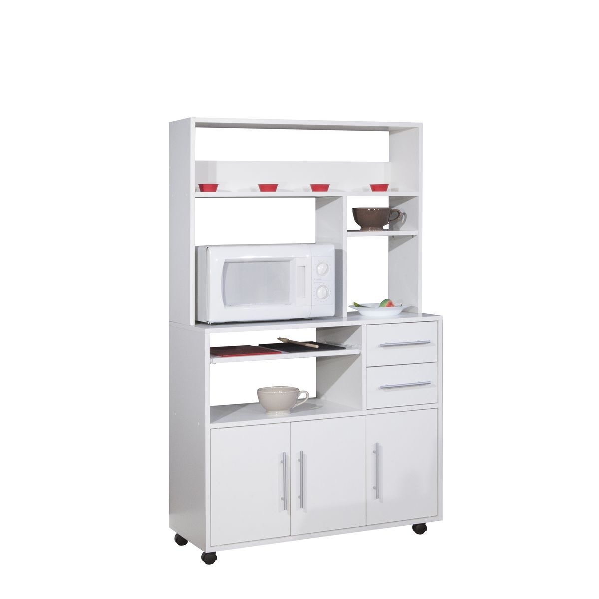 Desserte micro-ondes 3 portes 2 tiroirs PRACTICA