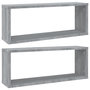 Voir la diapositive 2 : VIDAXL Etageres murales cube 2 pcs Sonoma gris 60x15x23 cm Bois