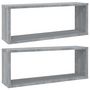 Voir la diapositive 2 : VIDAXL Etageres murales cube 2 pcs Sonoma gris 60x15x23 cm Bois