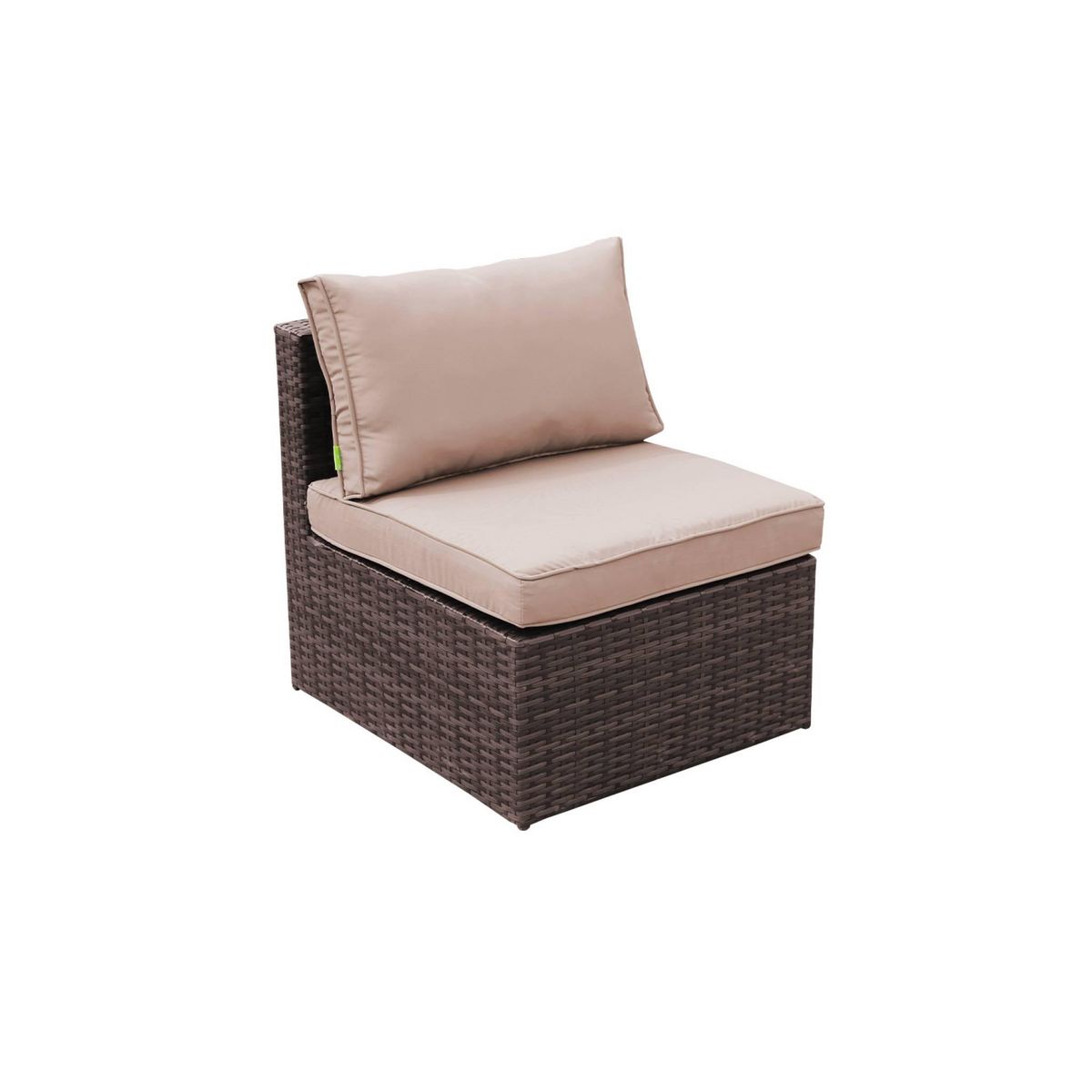 SWEEEK Salon de jardin table en résine tressée 5 places  Benito canapé fauteuil