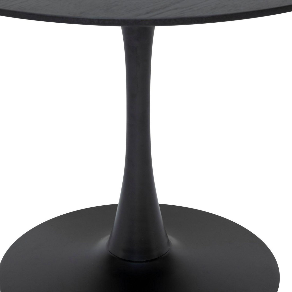 ATMOSPHERA Table à manger ronde en bois pour 4 personnes ELIAS - Noir