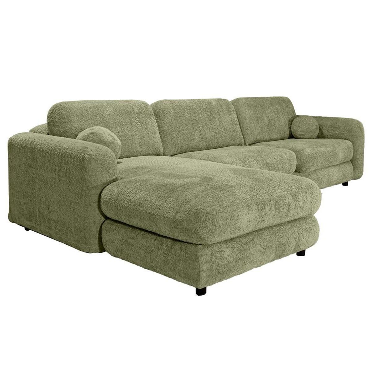 LISA DESIGN Rachel - canapé d'angle gauche 4 places en tissu bouclette
