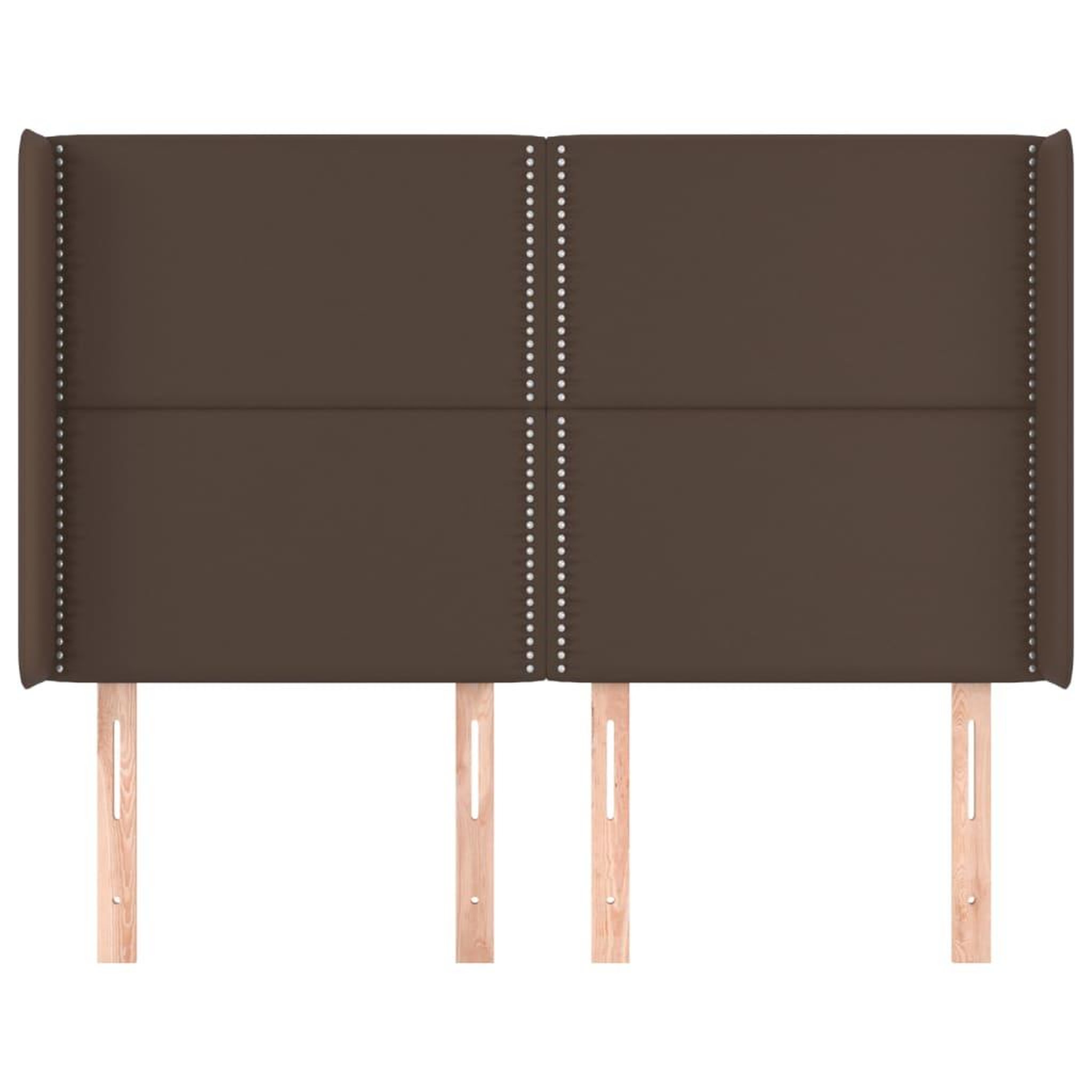 Voir la diapositive 3 : VIDAXL Tete de lit avec oreilles Marron 147x16x118/128 cm Similicuir