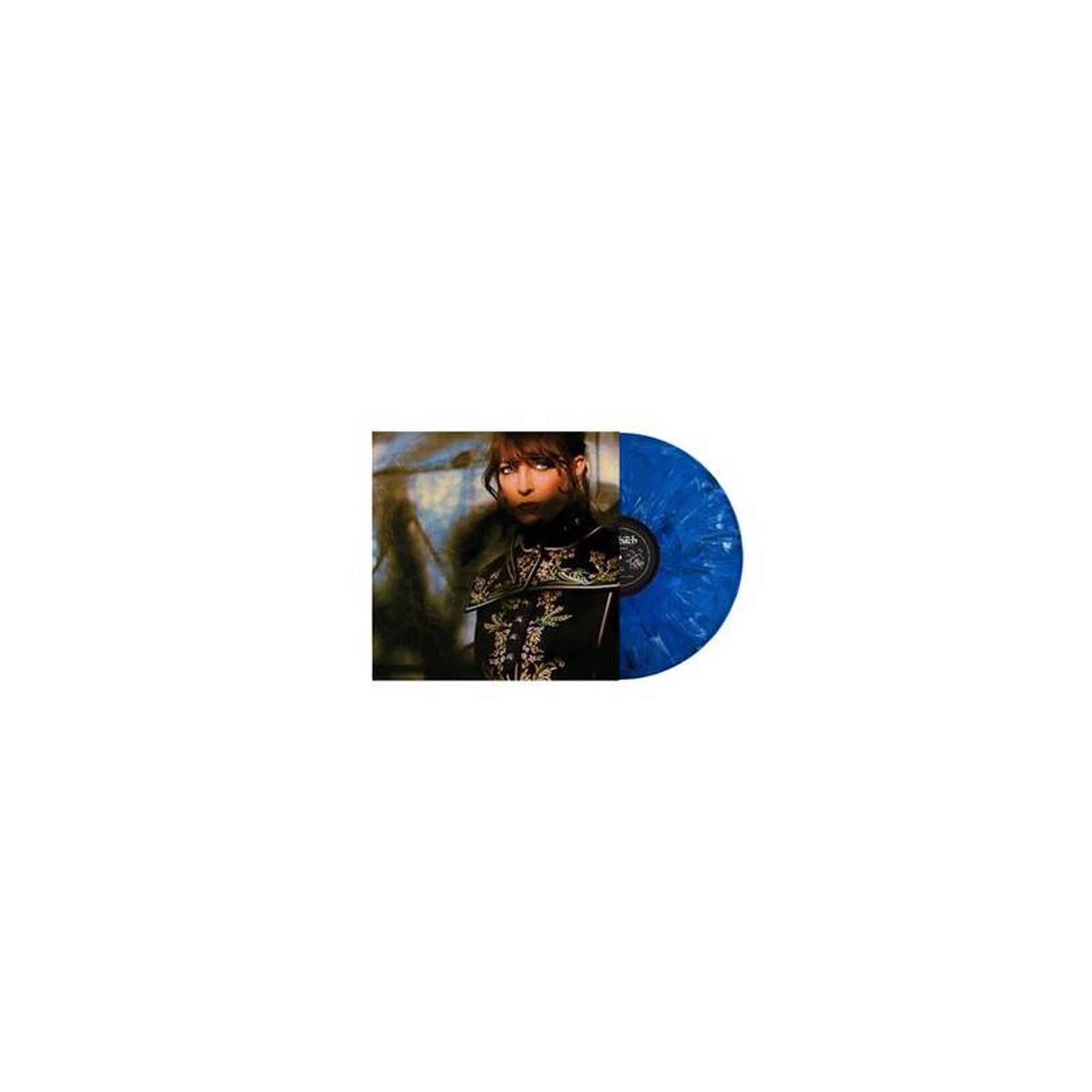 Vinyle – album « avec les yeux », picture disc bleu marbré opaque
