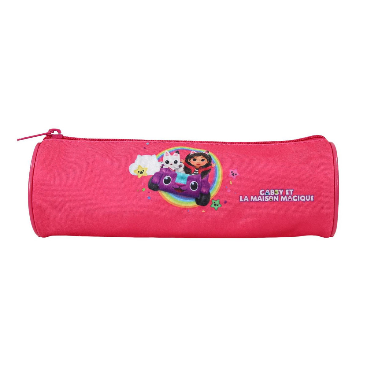 Bagtrotter Bagtrotter - Gabby et La Maison Magique -Trousse Scolaire Ronde - Rose - Fille - 1 Compartiment Zippé - 22x7x7cm - Matière Polyester - Accessoire et Papeterie Scolaire