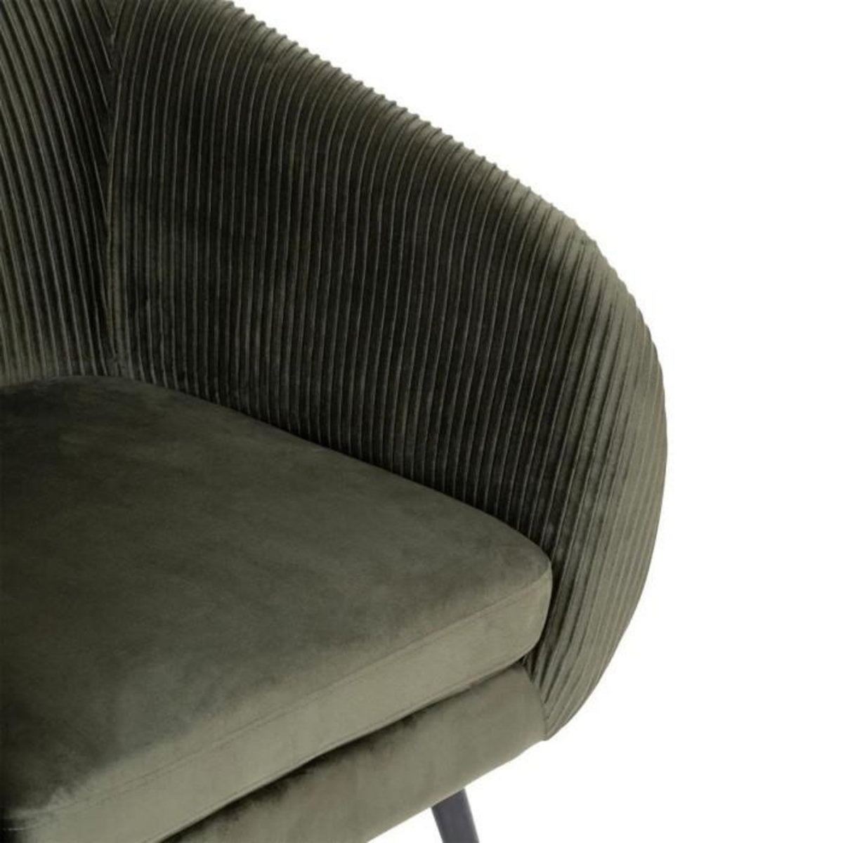 ATMOSPHERA Fauteuil Design en Velours  Solaro  78cm Kaki