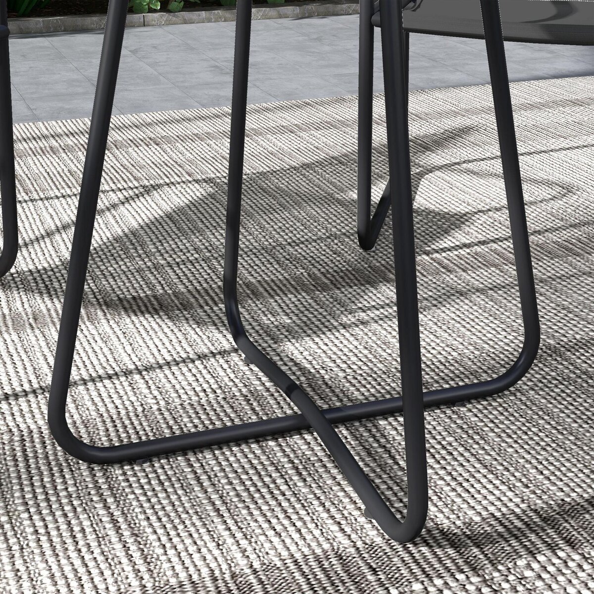 OUTSUNNY Ensemble salon de jardin 3 pcs 2 fauteuils et table ronde gris