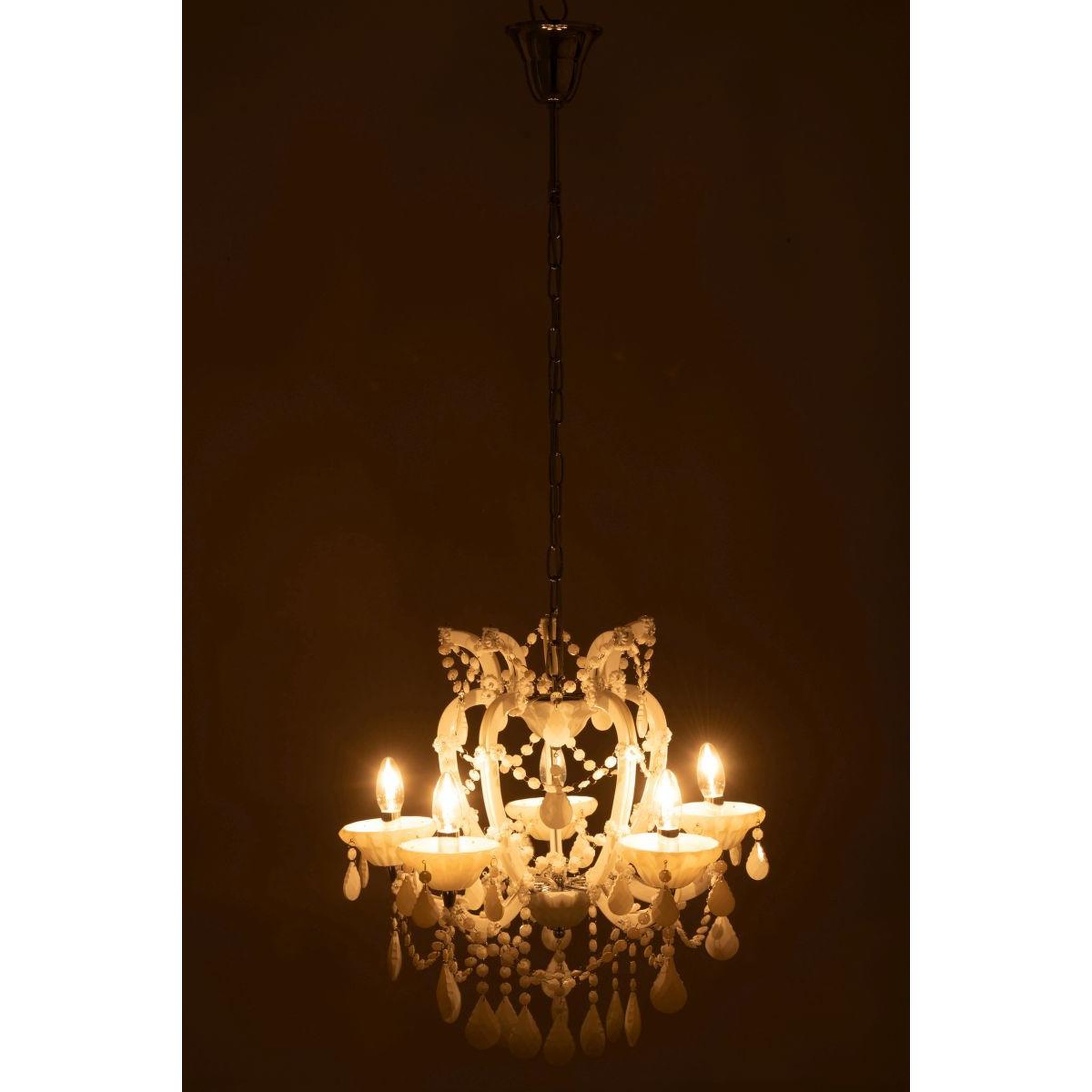 Voir la diapositive 5 : J-LINE Lustre en Verre  Antique  57cm Blanc