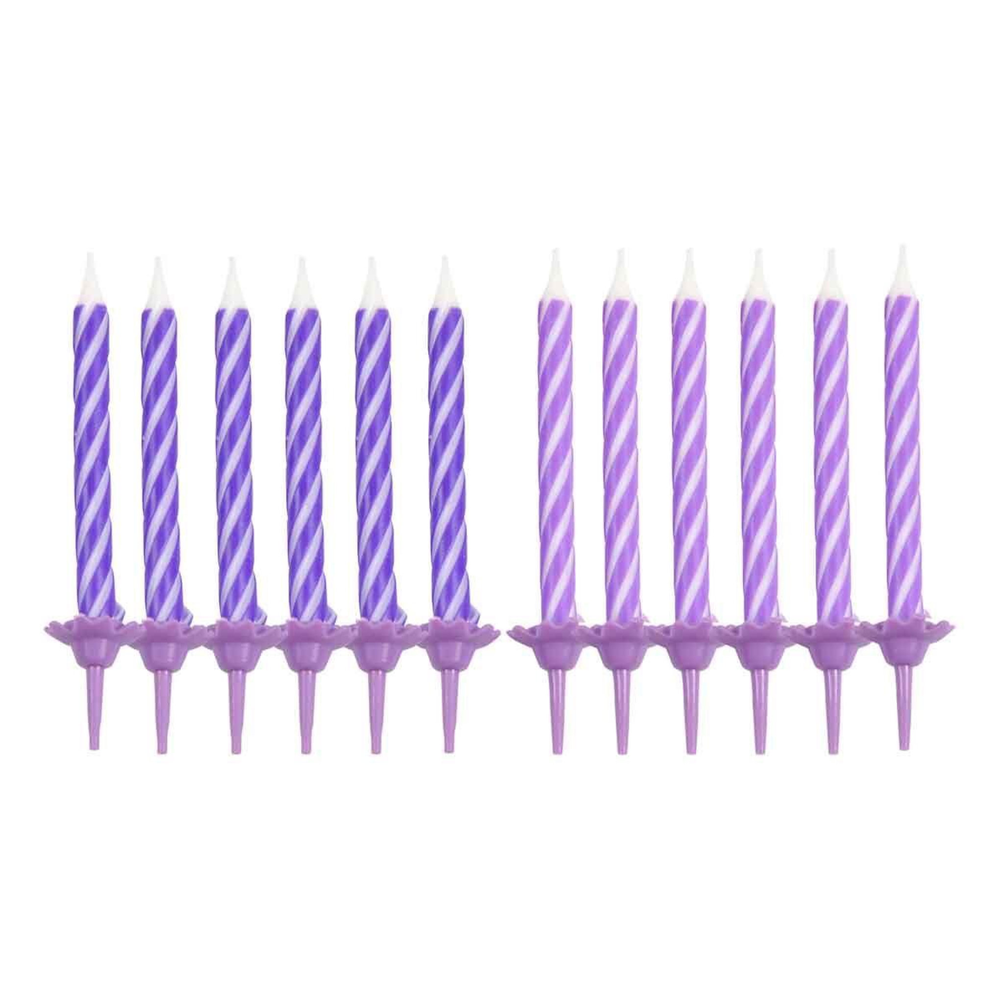 HOMEA Lot de 24 Bougies d'Anniversaire  Nuance  6cm Prune