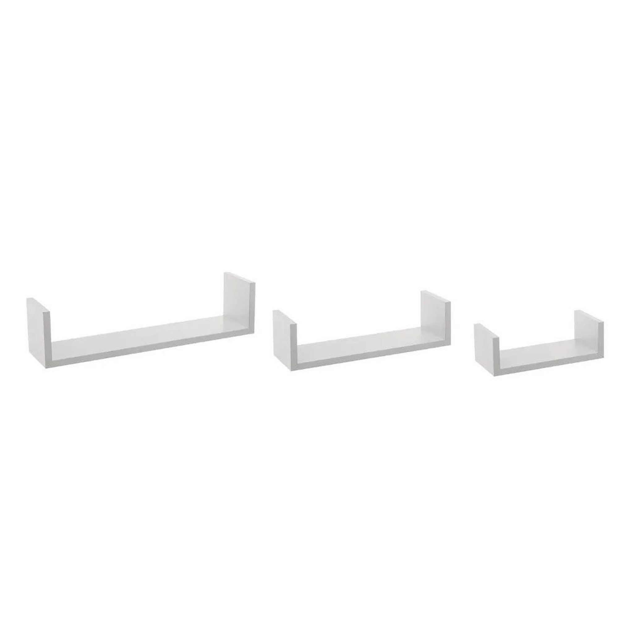 FIVE Lot de 3 étagères murales  bord  42cm blanc