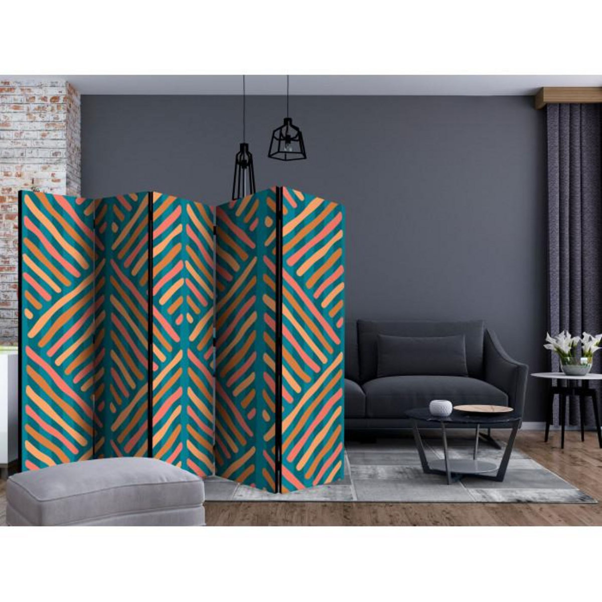 Paris Prix Paravent 5 Volets  Ethnic Composition  172x225cm