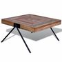 Voir la diapositive 2 : VIDAXL Table basse avec pieds en V Bois de teck recycle