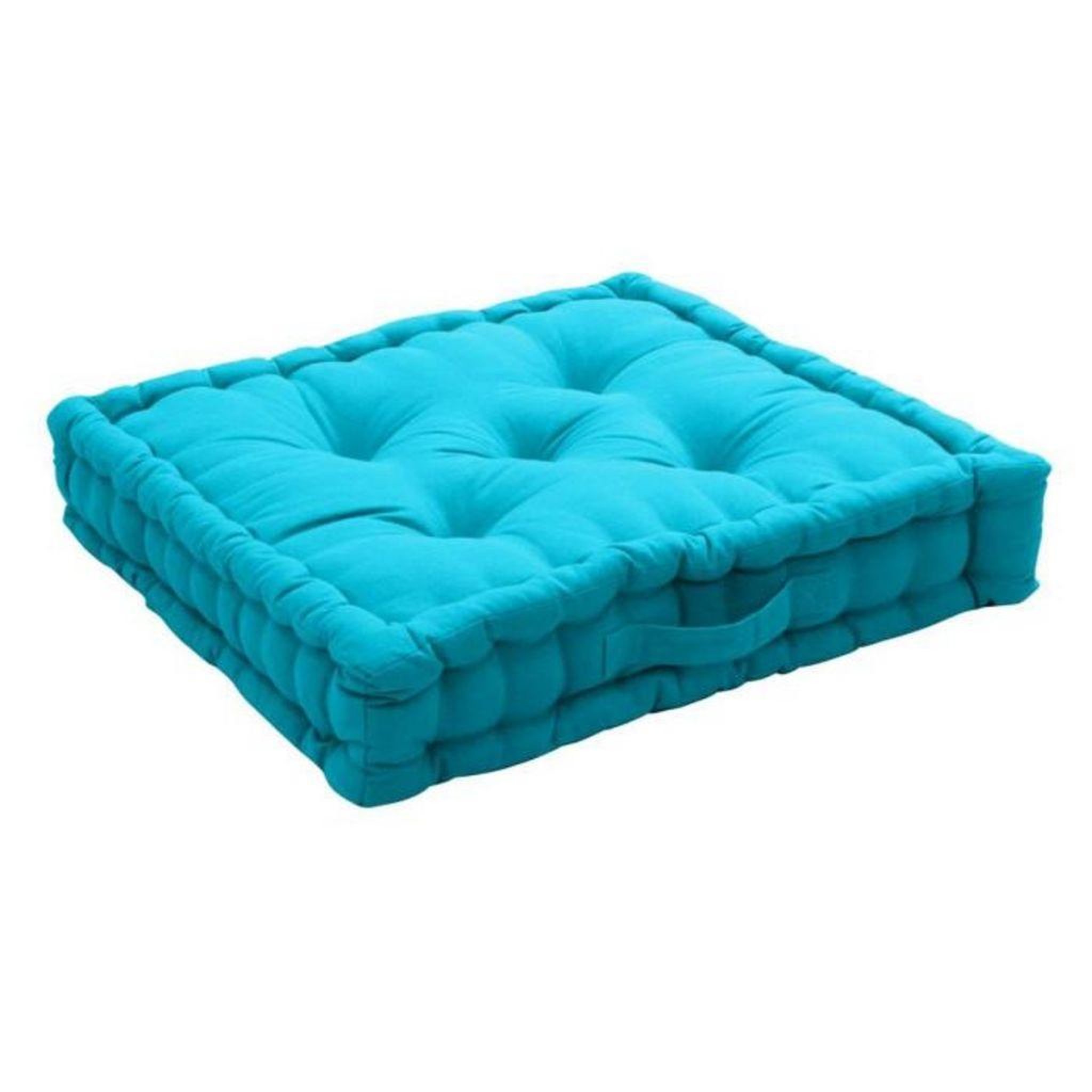 Voir la diapositive 1 : Eden Coussin de sol uni en coton panama