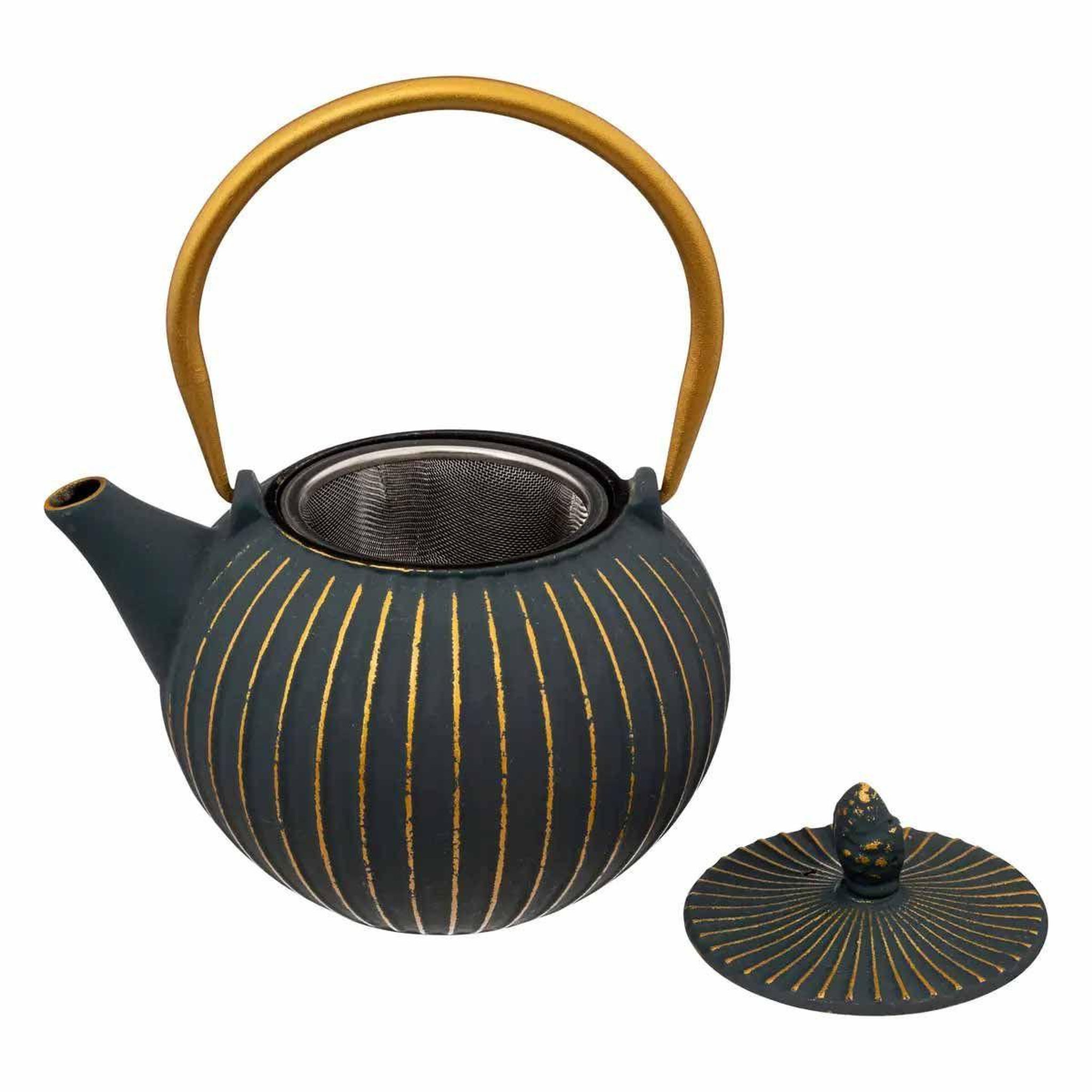 Voir la diapositive 3 : SECRET DE GOURMET Théière & 2 tasses  jiling  85cl bleu emeraude