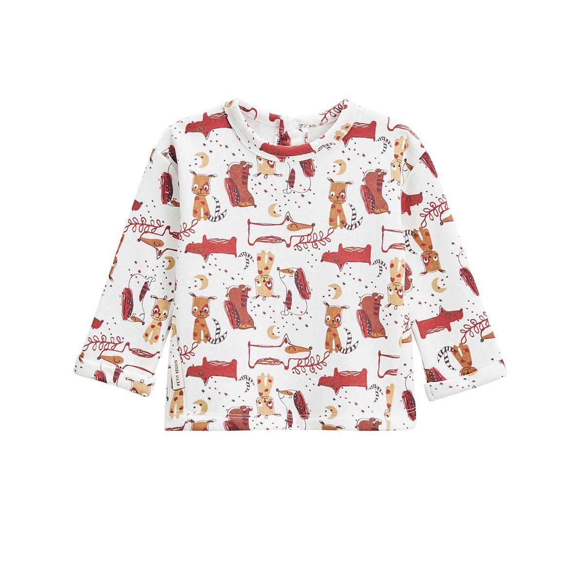 Petit Béguin Ensemble salopette bébé en molleton et t-shirt Toutouyoutou