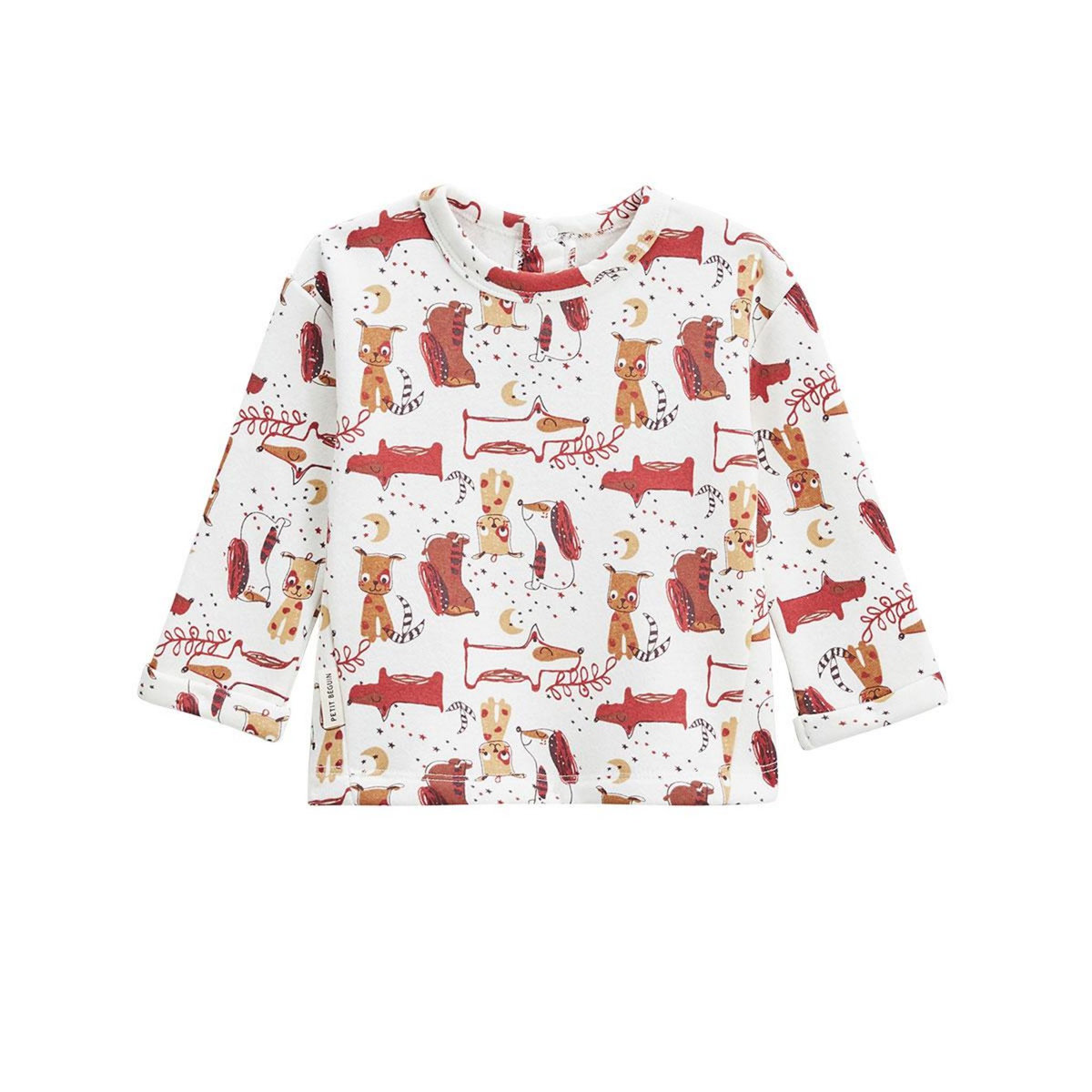 Petit Béguin Ensemble salopette bébé en molleton et t-shirt Toutouyoutou