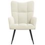 Voir la diapositive 3 : VIDAXL Chaise de relaxation Blanc creme Velours