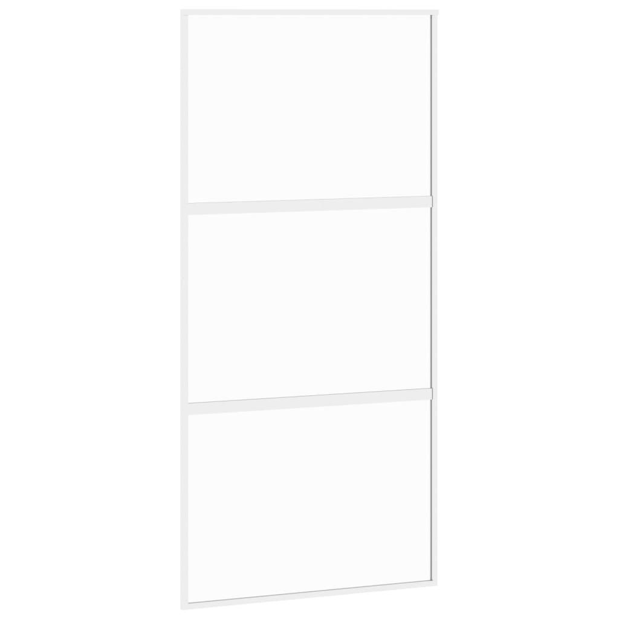 Voir la diapositive 2 : VIDAXL Porte coulissante blanc 102,5x205 cm verre trempe aluminium