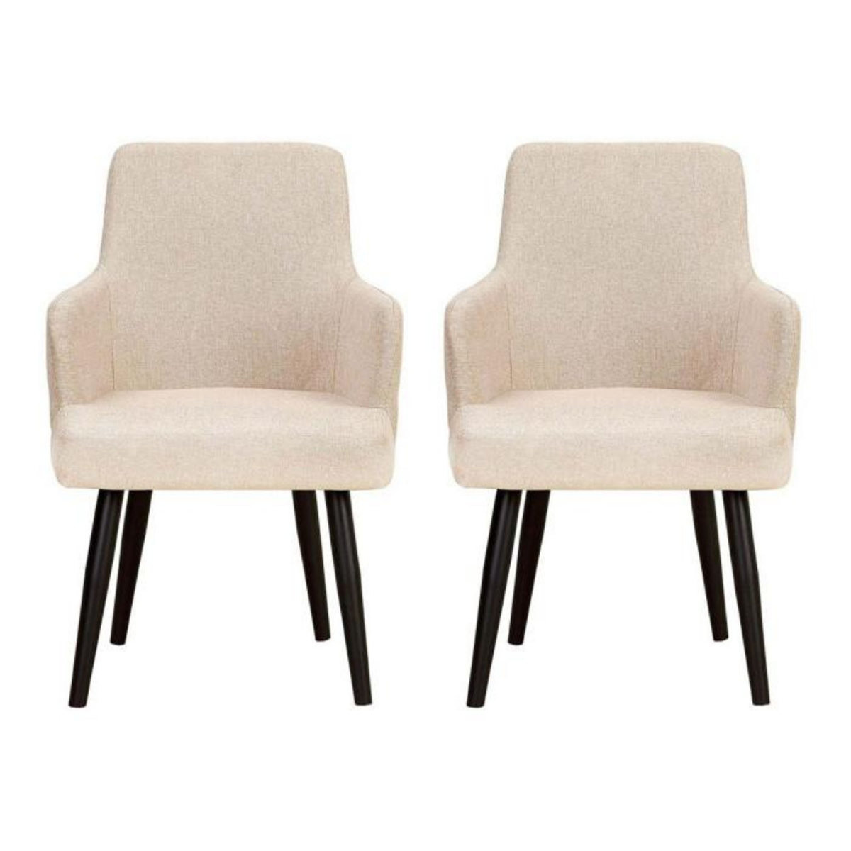 Paris Prix Lot de 2 Fauteuils en Tissu  Gitega  82cm Beige