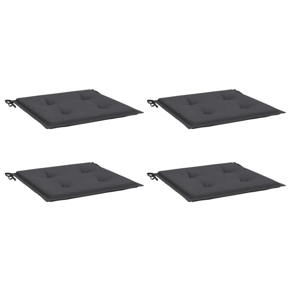 VIDAXL Coussins de chaise de jardin lot de 4 anthracite 50x50x3 cm