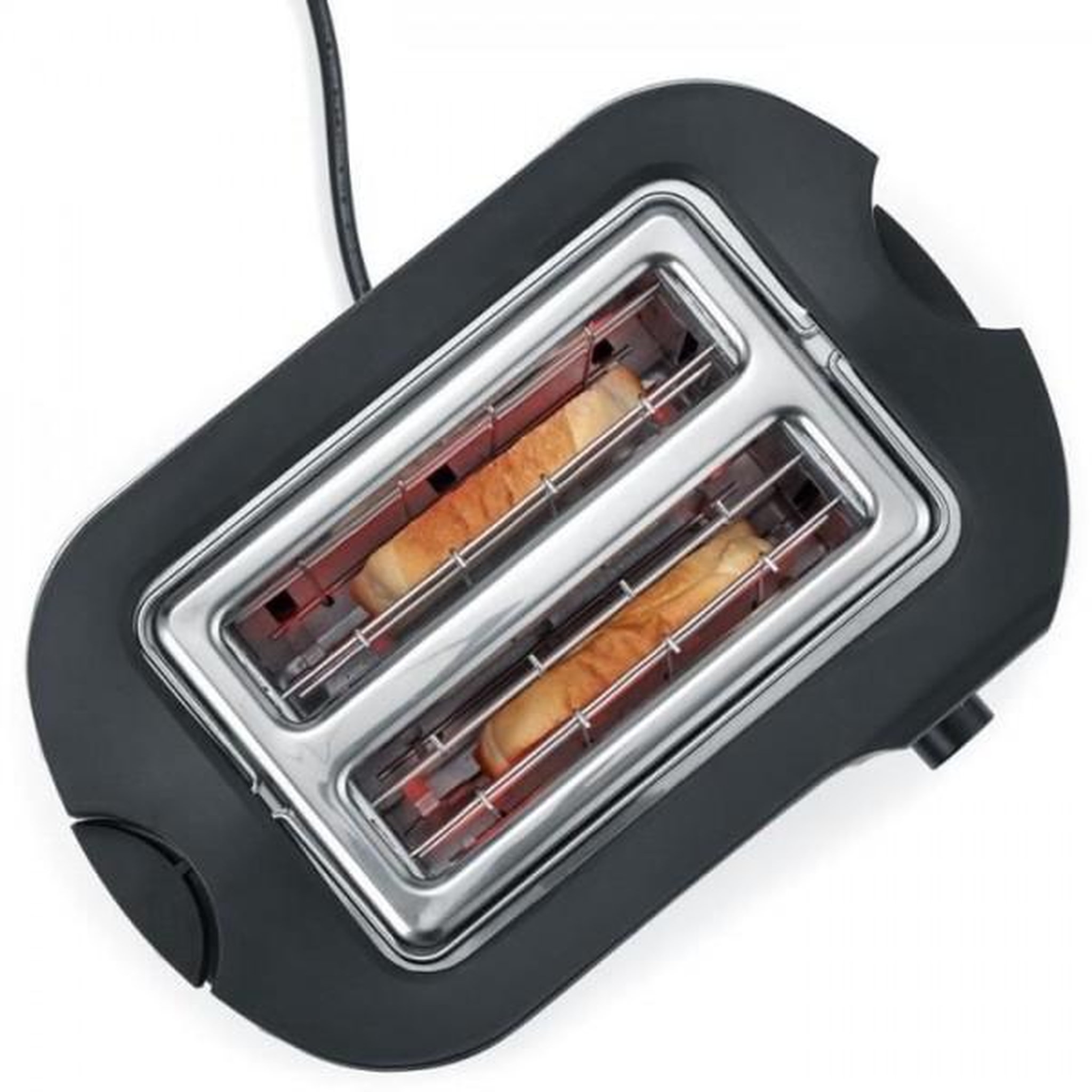 Voir la diapositive 2 : SEVERIN Grille Pain - Toaster Electrique SEVERIN AT2589 , 2 fentes pour 2 tranches : griller, dégeler et réchauffer, support viennoiseries, centrage auto, I