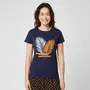 IN EXTENSO T-shirt manches courtes bleu imprimé feuilles femme