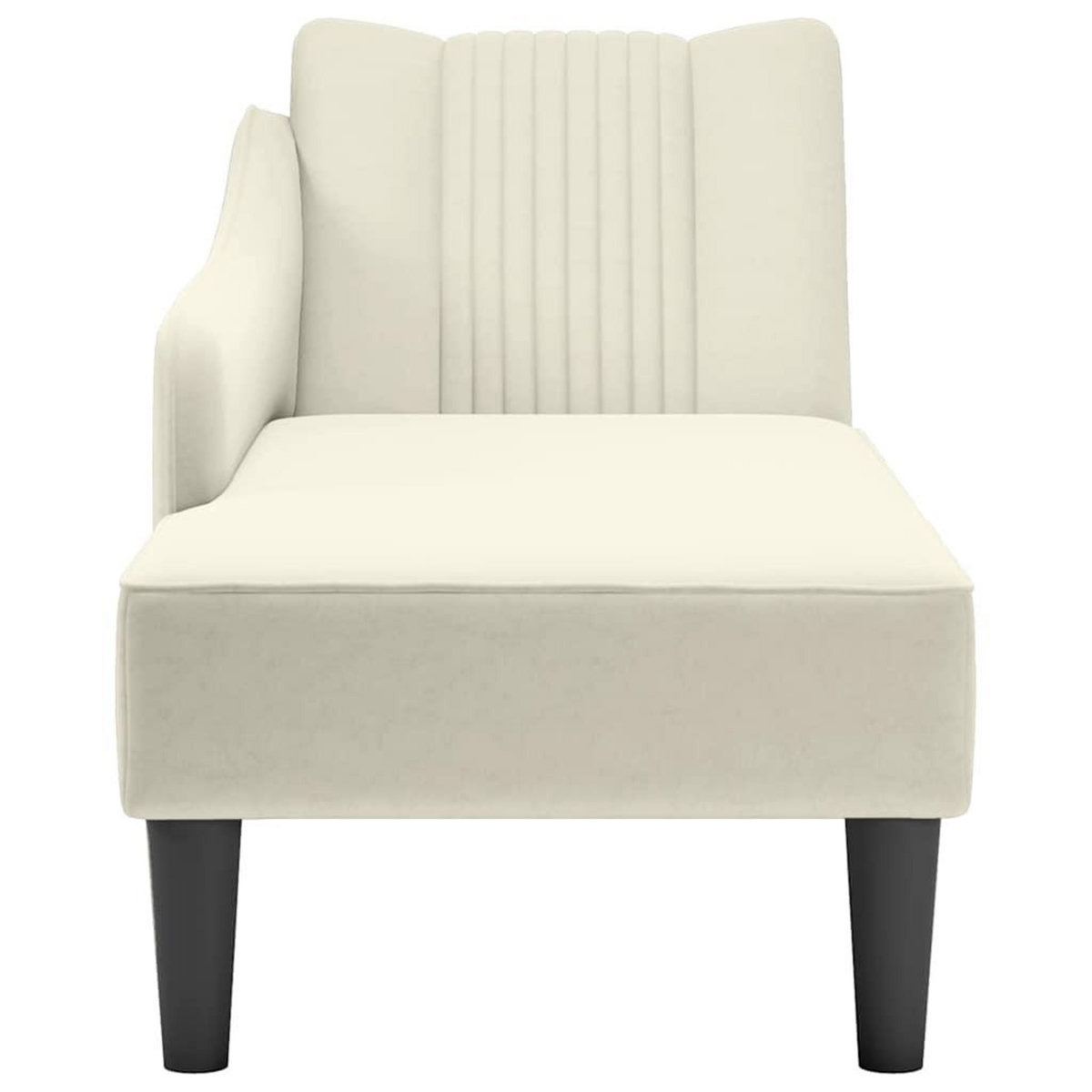 VIDAXL Fauteuil long avec accoudoir droit creme velours