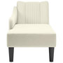 Voir la diapositive 4 : VIDAXL Fauteuil long avec accoudoir droit creme velours
