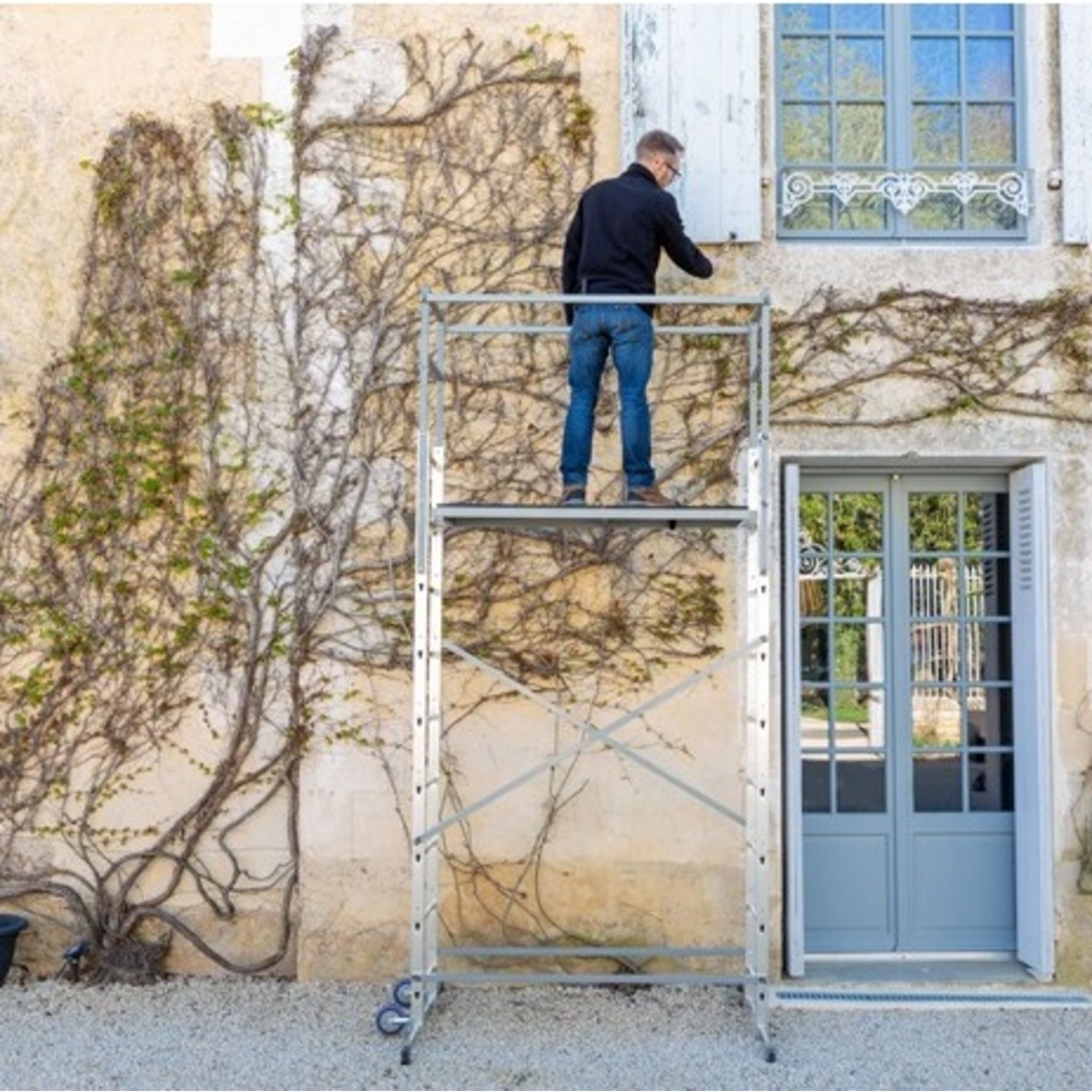 HAILO Echafaudage roulant d'escalier 5m en aluminium - HOBBYSTEP H5