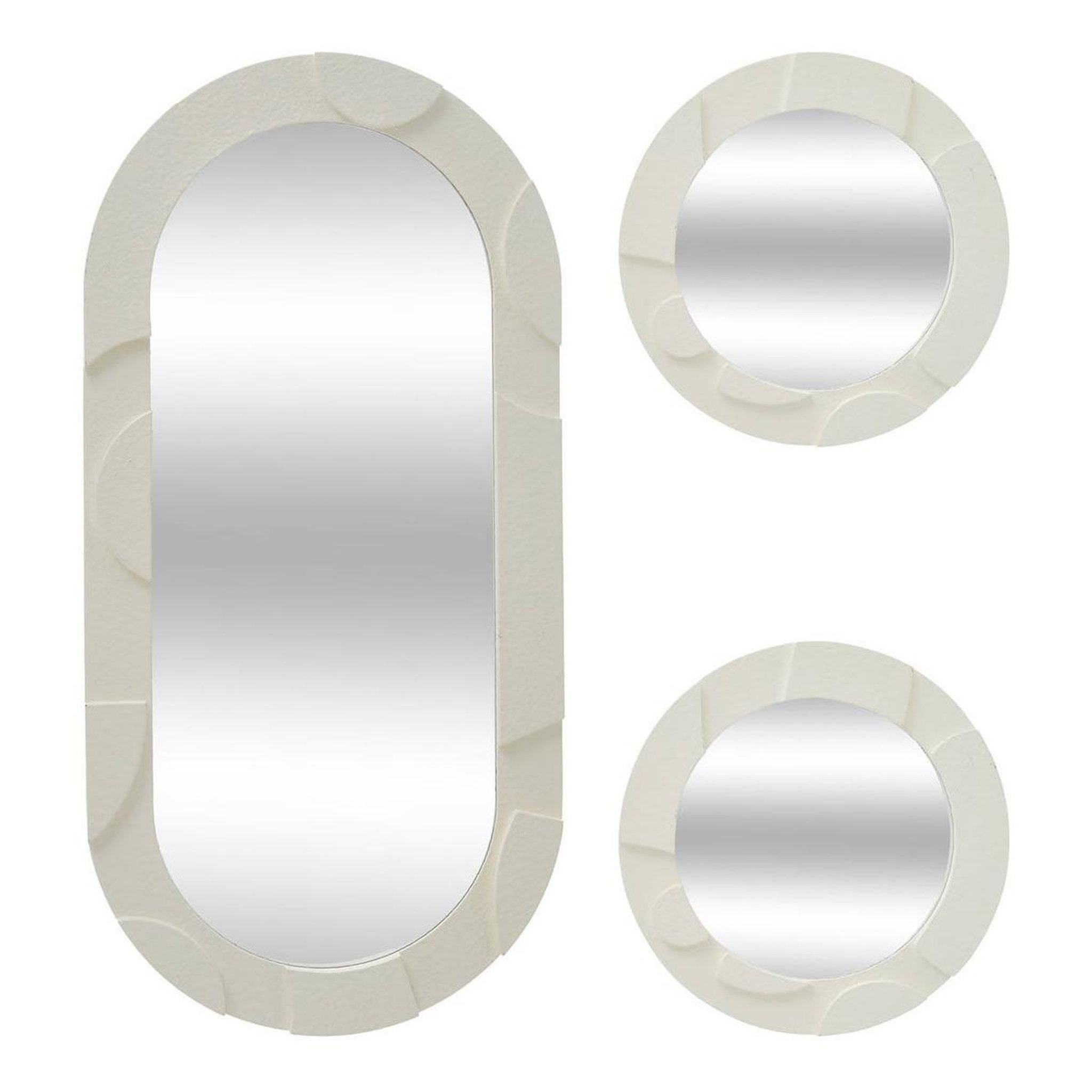 ATMOSPHERA Lot de 3 Miroirs Muraux  Anny  52cm Beige