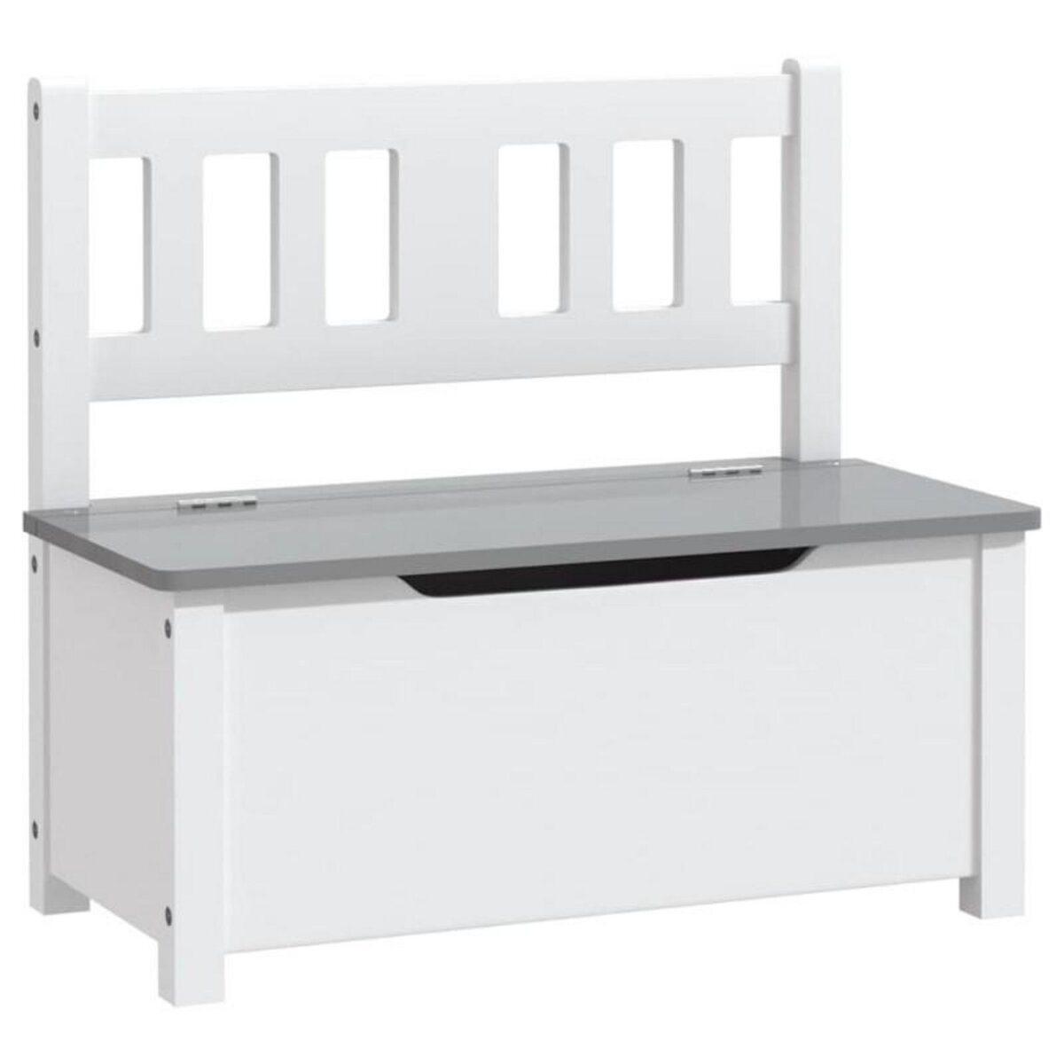 VIDAXL Banc de rangement pour enfants Blanc et gris 60x30x55 cm MDF