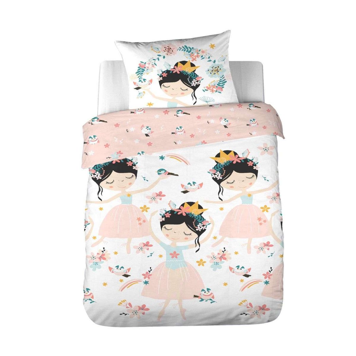 COTE DECO Parure de lit enfant Princesse - Polycoton 51 fils - 140 x 200 cm